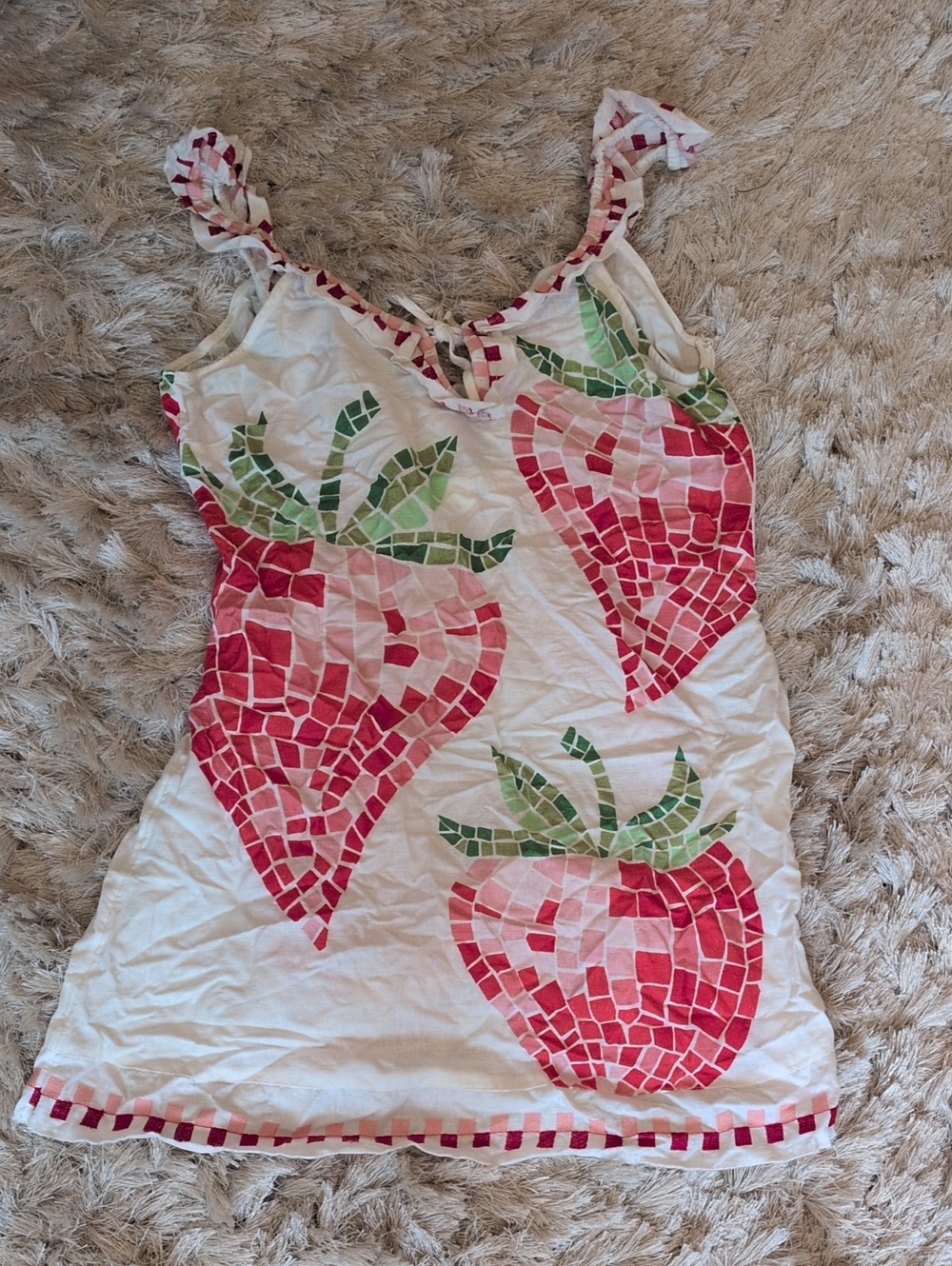 Anthropologie Strawberry Print One-Piece Tank Dress